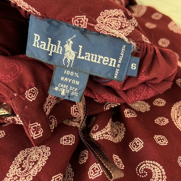 Vintage 80’s Ralph Lauren Paisley Full Pleated Midi Skirt Rayon Size 6 - Picture 4 of 9